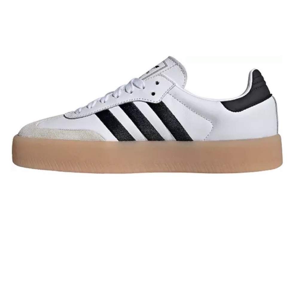 Adidas White and Black Sneakers with Signature Stripes